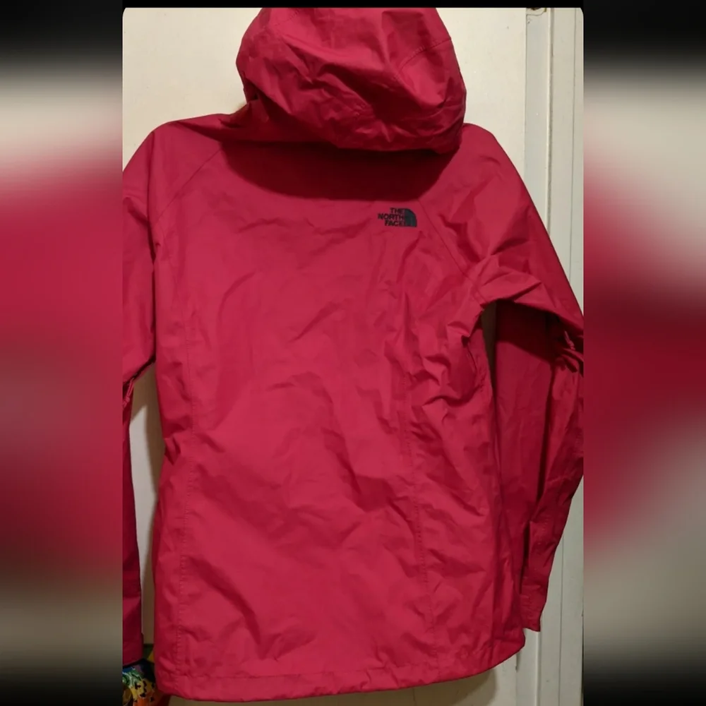 Tnf windbreaker jacket pink hooded logo the north face nylon